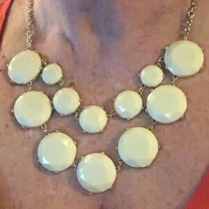 Cream and Goldtone Statement Necklace